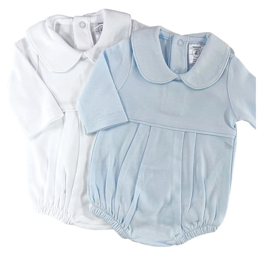 Pleated Bubble-Long Sleeve (White or Blue)